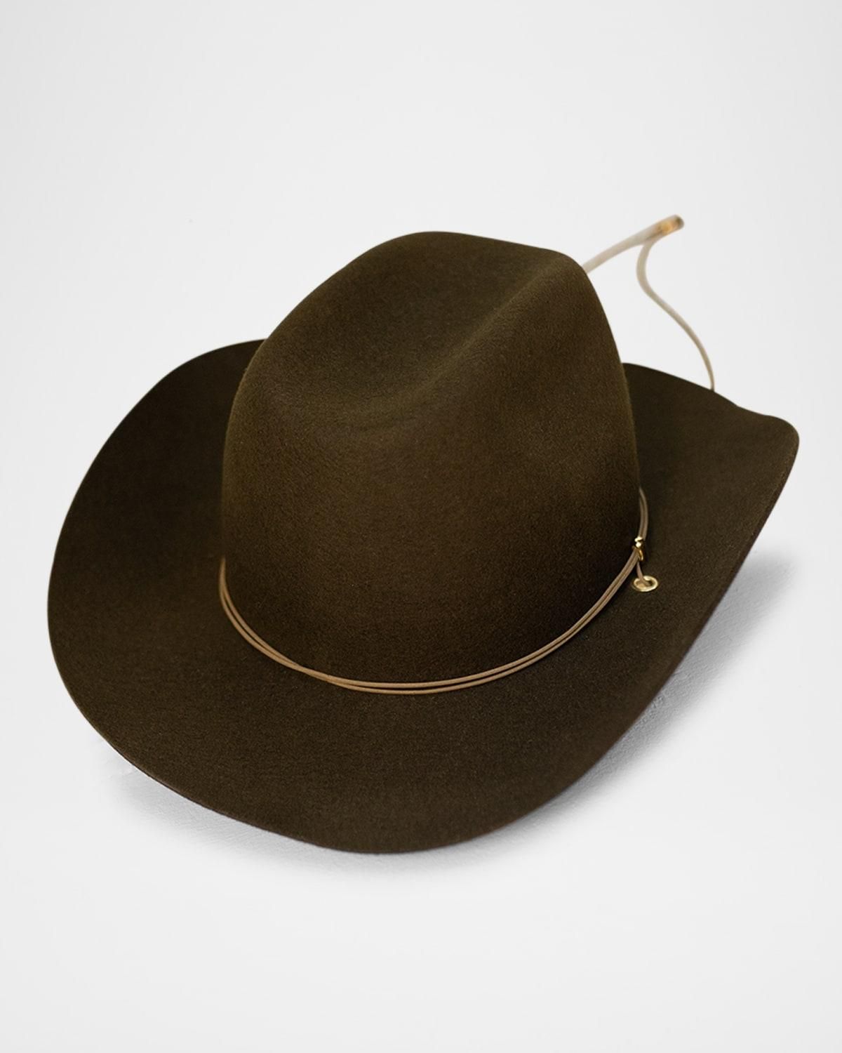 Van Palma Ezra Merino Wool Felt Fedora Hat Brown Size M/L Made France NWT FW20_13338_L_AVENUE_CHOCOLATE_  main image 3