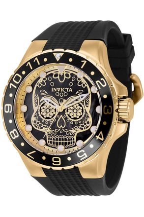 Invicta Aviator 36856 Herenhorloge - Quartz Uurwerk - Roestvrij Staal met Zwarte Wijzerplaat - 50 mm