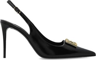 Dolce & Gabbana Schoenen, Dames, Zwart, 38 EU, Leer, Lollo Slingback
