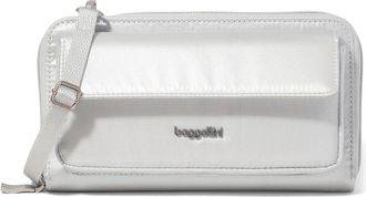 Baggallini Rfid Phone Wallet Crossbody Cross Body Womens Handbags Silver Metallic, Nylon