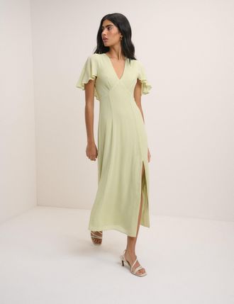 Nobody's Child Sage Chiffon Short Sleeve Marlow Midi Dress