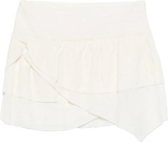 Isabel Marant Short Skirts, female, White, Size: 2XS Tiered Ruffled Skirt
