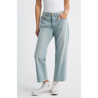 The Great. The Wayne Crop Straight Leg Jeans in Tidal Wash at Nordstrom, Size 24