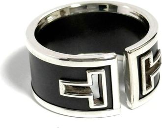 Tiffany & Co. Black Silver 925 Band Ring (Pre-Owned)