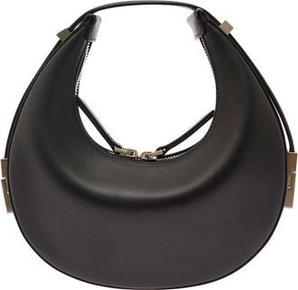 Osoi mini Toni Black Handbag With Engraved Logo In Leather Woman