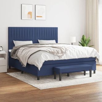 vidaXL Vidaxl - Cama Box Spring Con Colch&oacute;n Tela Azul 160x200 Cm