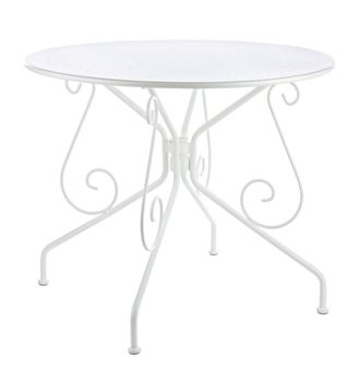 BIZZOTTO Mesa de acero &Oslash;90 Blanco