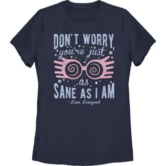 Harry Potter Womens Harry Potter Just As Sane As Luna Lovegood Graphic T-Shirt in Navy Blue at Nordstrom, Size X-Large