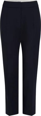 Patou Donkerblauwe Geknipte Broek - Dames - Straight fit broeken - Blauw - S - Broeken