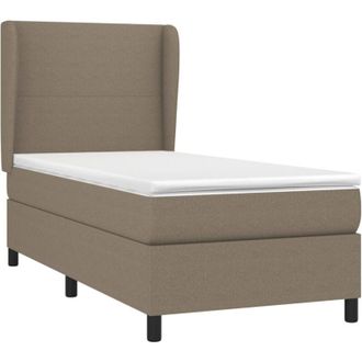 vidaXL Cama Box Spring Con Colch&oacute;n Tela Gris Taupe 80x200 Cm Vidaxl