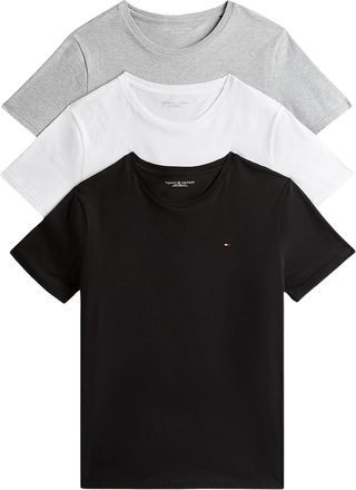 Tommy Hilfiger Mens 3 Pack Short Sleeve Slim Fit T-Shirts, Multicolor (White/Black/Grey Heather), XXL