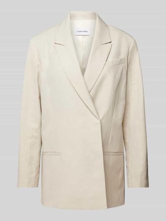 Calvin Klein Regular Fit Blazer aus Leinen-Lyocell-Mix in Sand, Gr&ouml;&szlig;e 36