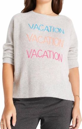 Golden Sun Vacation Cashmere Sweater In Grey