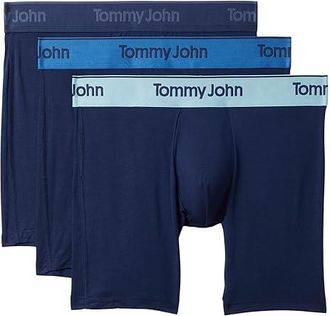 Tommy John 3-Pack Second Skin Modal Boxer Brief Mens Underwear Dress Blues W/High Tide/ Dress Blues And Blue Elixir Wb : MD, Elastane/Modal