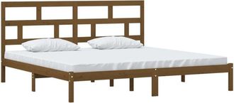vidaXL Vidaxl - 3101241 Bed Frame without Mattress Honey Brown Solid Wood Pine 200x200 cm (810040+814217)