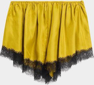 Ulla Johnson Georgina Lace-Trim Silk Shorts