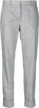 Fabiana Filippi pinstriped trousers - women - Virgin Wool/Eco Brass/Spandex/Elastane/Polyester - 40 - Grey