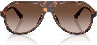 Michael Kors Molokai 59mm Gradient Pilot Sunglasses in Dark Tortoise /Smoke Gradient at Nordstrom