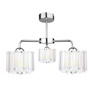 Netlighting Deco Multi Arm Semi Flush Ceiling Light Silver 40cm 3x E27
