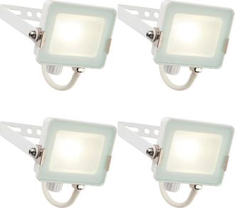 Loops 4 PACK Outdoor Waterproof LED Floodlight - 10W Cool White LED - Matt White