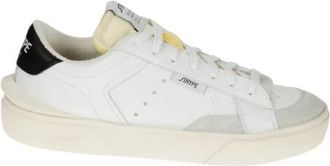 Strype Witte Leren Sneakers - Heren - Sneakers - Zwart - 40 EU - Katoen - Schoenen