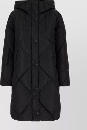 Max Mara long hooded padded quilted coat