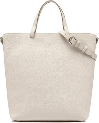 Gianni Chiarini Tassen, Dames, Beige, ONE Size, Leer, Leren Gehamerde Tas