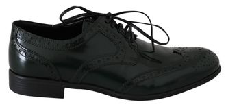 Dolce & Gabbana Groene Leren Brogue Oxford Damschoen