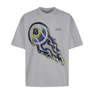 Casablanca T-Shirts, male, White, S, Flaming Tennis Ball Oversized Tee
