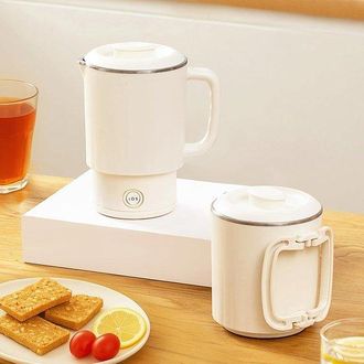 OEM Utensilios De Cocina De Viaje - Hervidor De Viaje Plegable - Acero Inoxidable De 800 Ml - 2 Ajustes De Temperatura - Ideal Para Camping/oficina