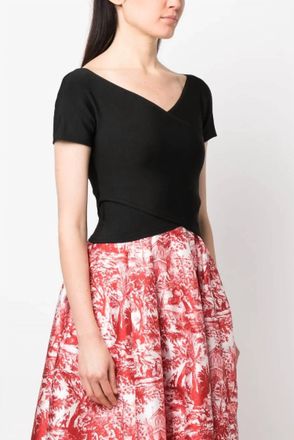 Alberta Ferretti Super-Stretch Knitted Top In Black