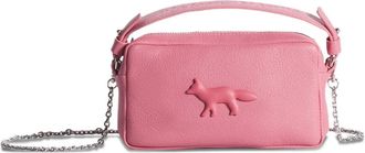 Maison Kitsuné Borsa a spalla in pelle goffrata - Rosa