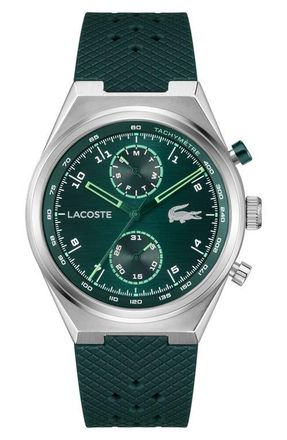 Lacoste Line Racer Green Multifunction Silicone Strap Watch, 43mm at Nordstrom