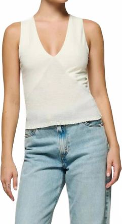 Nation Ltd Evalina V-Neck Tank Top In Porcelain