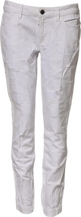 Dolce & Gabbana Womens Distressed Slim Jeans - White Cotton - Size EU 38 (Womens)