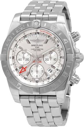 Breitling Chronomat 44 GMT Chronograph Automatic Chronometer Silver Dial Mens Watch AB042011/C851.375A