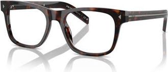 Prada 54mm Rectangle optical glasses in Tortoise at Nordstrom