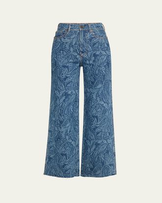 Veronica Beard Taylor High-Rise Wide-Leg Jeans