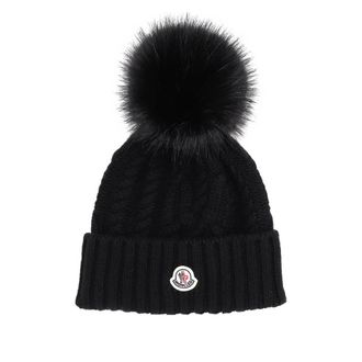 Moncler Cable-knit Pom-pom Beanie Hat