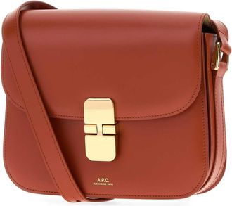 A.P.C. Womens Grace Small Crossbody Bag Red Bovine Leather