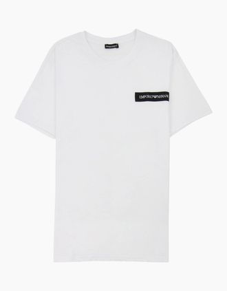 Emporio Armani Mens Emporio Armani Emporio Armani Crew Neck Logo T Shirt White - Size: 40