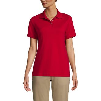 Lands End School Uniform Short Sleeve Interlock Polo Shirt in Red at Nordstrom, Size Medium