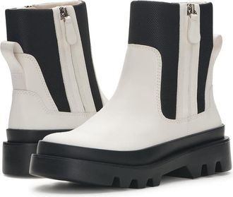 Vince Camuto Kaskona Boots Womens Coconut Cream Zipper Round Toe Ankle JOBB1170