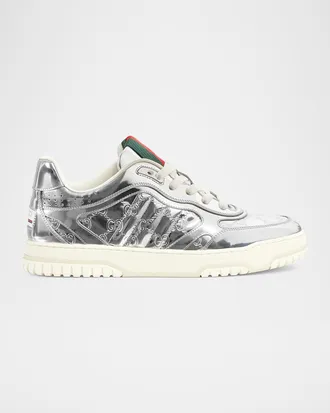 Gucci Men & apos;s Re-Web Mirror Leather Low-Top Sneakers
