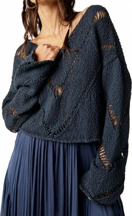 Free People Hayley Sweater In Ocean Abyss