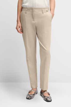 Cinque Anzughose CINQUE CIHAMELIN, Damen, Gr. 40, N-Gr, beige, Web, Obermaterial: 64% Baumwolle, 33% Polyester, 3% Elasthan, unifarben, gerade, unten schmal 