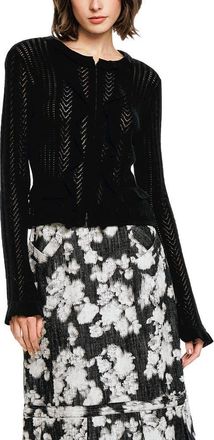 Anna Sui Victorian Pointelle Cardigan in Black at Nordstrom, Size X-Small