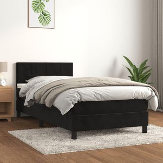 vidaXL Cama Box Spring Con Colch&oacute;n Cuero Sint&eacute;tico Negro 90x190 Cm Vidaxl