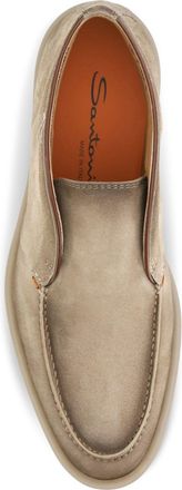 Santoni Mens Slip-On Loafers Digits Brown Suede Upper: Trainers Sneaker