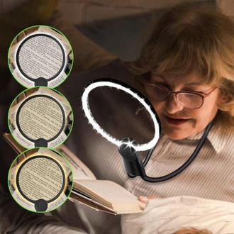 OEM Lupa De Lectura Manos Libres, Lupa Manos Libres Con Luz, Lupa De P&aacute;ginas 3 En 1 Para Personas Con Discapacidad Visual, Cuello De Cisne Flexible, Ayuda